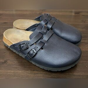Birkenstock Birkis US L 7 EU 38 Navy Pebbled Camden Close Toe Clog Mule Buckle
